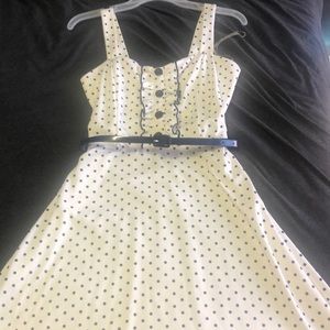 Vintage style blue and white dress